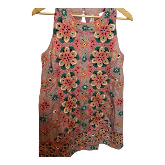 Anthropologie Embroidered & Appliquéd Shift Dress Size 10 - Picture 5 of 9